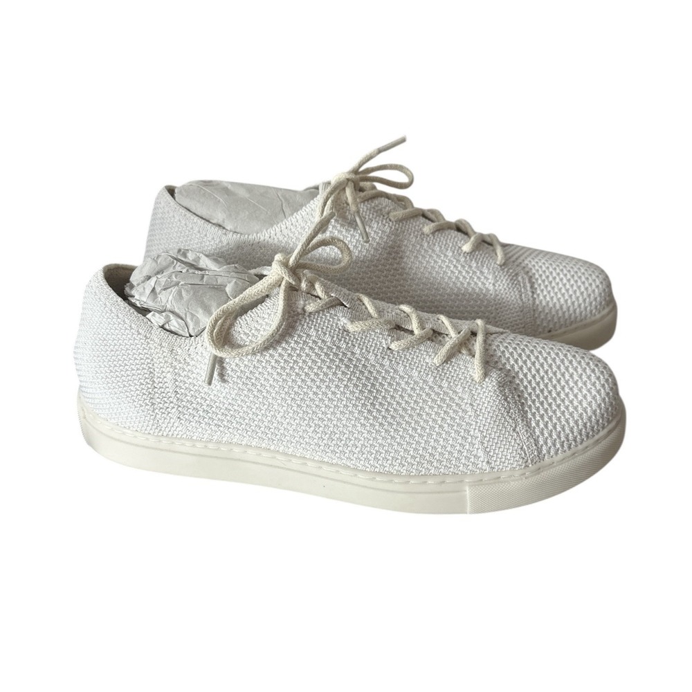 New Nisolo Go-To Eco Knit Sneaker Women's Size 9 White comfy Designer Shoes